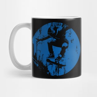 Grunge Urban Skateboarder Graffiti Style - Blue Mug